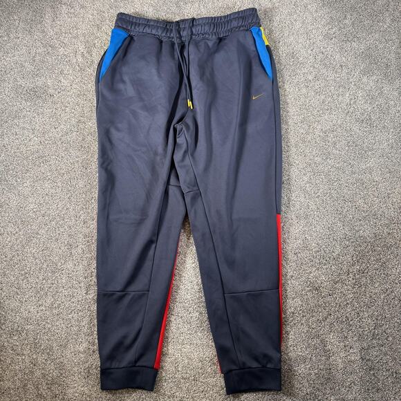 Nike Track Pants Joggers Mens XL Blue Colorblock Side Zip Cuffed DQ3525-435 - Picture 1 of 15